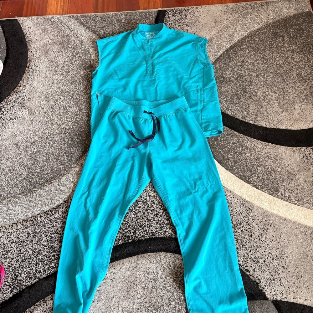 Figs Teal Technical Collection Top
